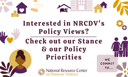 Interested in NRCDV's policy views? Check out our stance and policy priorities