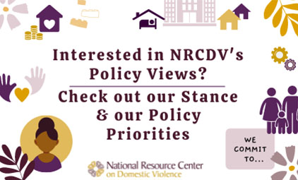 Interested in NRCDV's policy views? Check out our stance and policy priorities