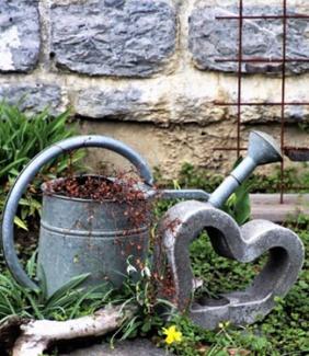 watering can and heart