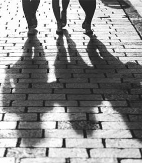 shadows on sidewalk