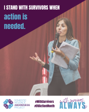 I stand with survivors when action is needed