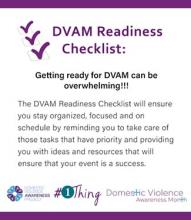 DVAM Readiness Checklist: Getting ready for DVAM can be overwhelming!!