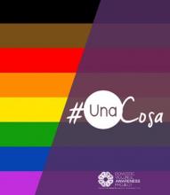 Pride Flag and #UnaCosa logo
