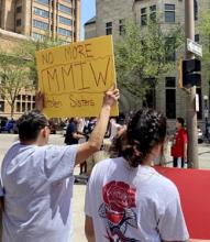 At a Sioux City march in May, residents call attention to the public health crisis of violence against Indigenous women