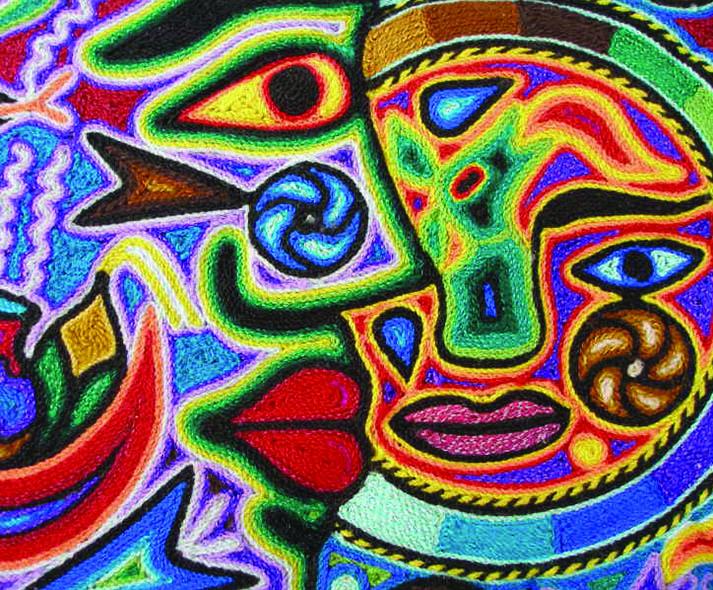 colorful Mexican art of faces