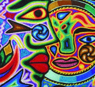 colorful Mexican art of faces